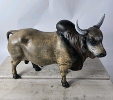 Vintage Large Ceramic Brahma Bull Statue Realistic 13.5” x 9.5” Sculpture GUC