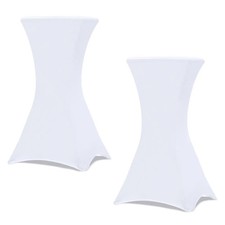 Lot de 2 housses blanches pour table haute pliante 105 CM