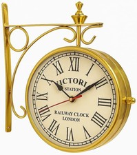 8" Antique Brass Polish Finish, Wall Clock For Home & Office Wall Decor