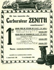 Antique Zenith Carburetor 1925 Magazine Issue Advertising