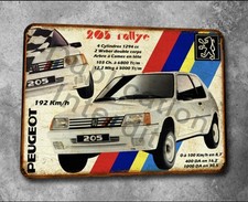 Plaque métal Peugeot 205 Rallye