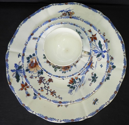 Gien décor coq - décor, pivoines"