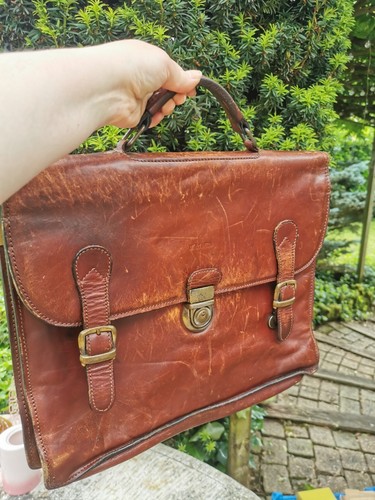 Serviette vintage cuir - serviette,