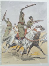 MAURICE TOUSSAINT Spahis Algériens Planche Gravure Militaire Uniforme Armée