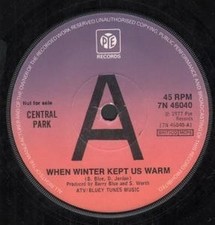 Central Park When Winter Kept Us Warm 7" vinyl UK Pye 1977 Promo copy in company