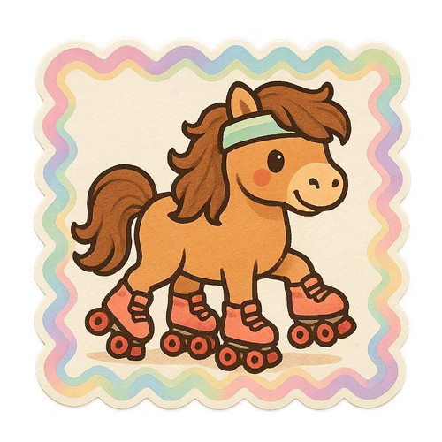 Poney shetland sur patins - poney,