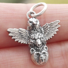 Eagle Wolf Bear Totem Pole Pendant Charm 925 Sterling Silver Indian American New