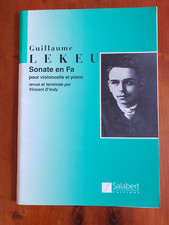 Guillaume Lekeu Sonate en Fa pour violoncelle et piano Salabert Editions