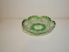 Baccarat Glitter Green Crystal Cut Crystal Small Plate, Cup