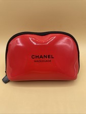 Chanel Maquillage Red Small Beauty Cosmetics Makeup Bag