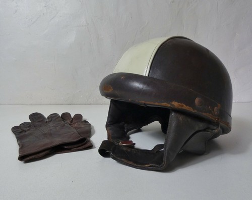 Casque moto bol cuir vintage - moto,