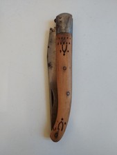 ANCIEN COUTEAU PLIANT SIGNÉ CHAPERON À NONTRON STYLE LAGUIOLE 20 ÈME SIÈCLE 