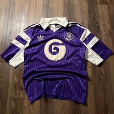 Vintage Adidas RSC Anderlecht Soccer Jersey 89-91 Purple Belgium Football Shirt