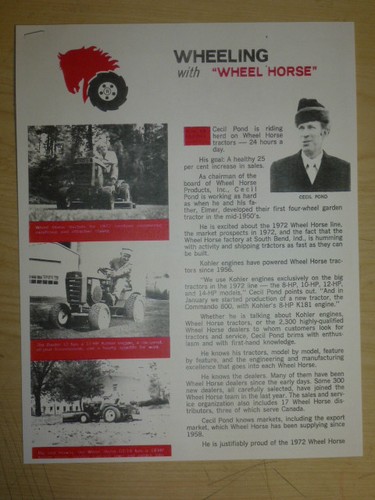 1972 wheel horse tractors - 1972,