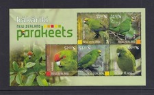 New Zealand 2020 Parakeets Kakariki Birds Mini Sheet MUH