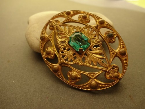 Broche ancienne ovale tres - broche,