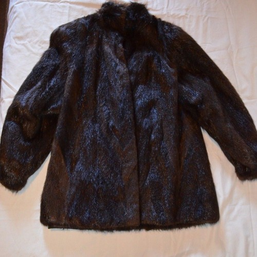 Women fur coat dark - fur, brown
