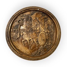 VTG Intricate Carved Resin Wall Plate or Tabletop Chinese Opium-Style Tables