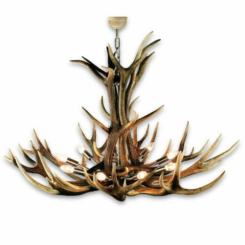 Lustre avec vrai - , bois