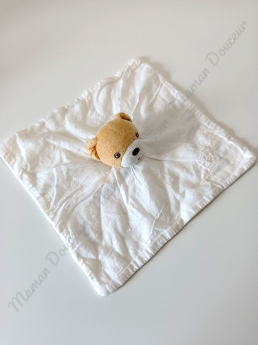 Doudou plat carré petit ours - doudou,