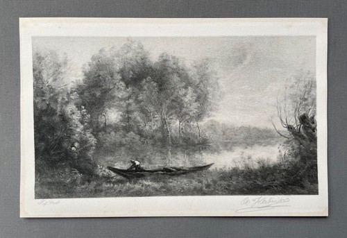Personnage dans une barque