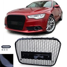 CALANDRE NOIR BRILLANT LOOK RS6 POUR AUDI A6 C7 PHASE 1 DE 11/2010 A 10/2014