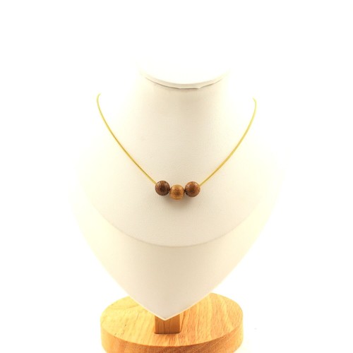 Collier perles bois mm - collier,