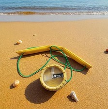 Vintage Compass Mini Morin 2000 Vion Paris Yellow Ruler Lift