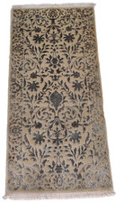 Petit tapis 2'4" x 4'7" noué à la main pure laine art soie all-over70x140 cm