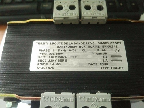 New transfo 400va 60hz prim - new,