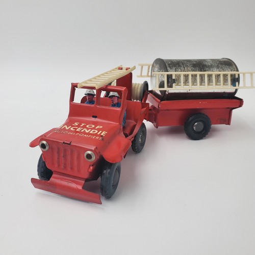 Jeep pompiers tole - jeep, remorque