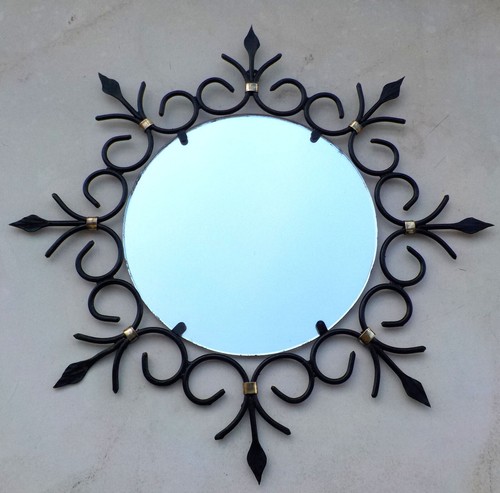 Miroir fer forgé noir - fer,