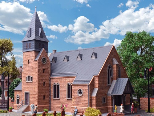 Kibri église avec mur ho - kibri,