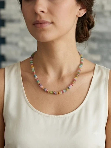 Collier perles multicolores - de,