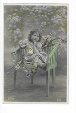 CHILD ON A BENCH FANTASY CARD