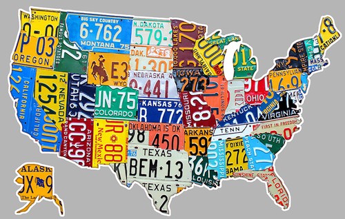 Carte usa map 13cm - carte, autocollant