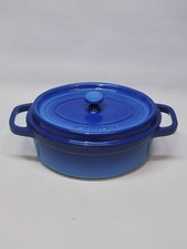 Cocotte Ovale En Fonte Bleu