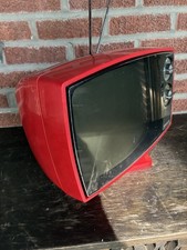 Rare Vintage Ford Philco TV 1970s Trendsetter Space Age Television Red