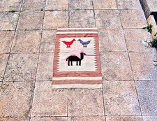 Berber Kilim Rug 100x60 Handmade Wool Ethnic Camel Pattern