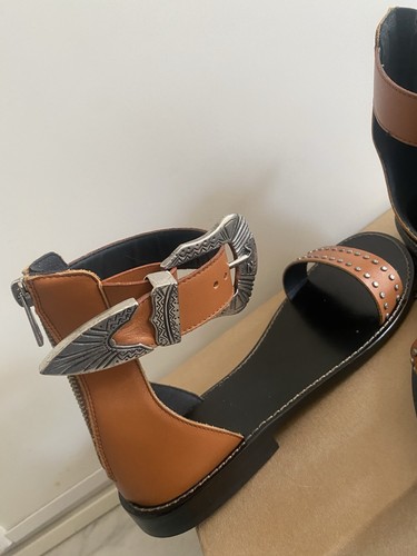 Sandales cuir marron roux - sandales,