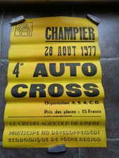 3 AFFICHES  ANCIENNES ORIGINALE AUTO CROSS champier isére 1977 voiture vintage 