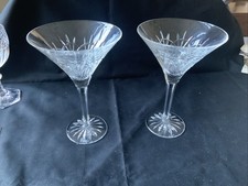 Pair of Waterford Martini Glasses 7 3/4” Tall Master Craft Seahorse Scarce