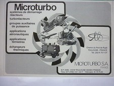 4/1990 PUB MICROTURBO TOULOUSE TURBOREACTOR HEAT EXCHANGER MIRAGE AMX AD