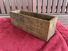 Vintage Kraft Swiss Cheese 5 Lb Wooden Box Phenix Chicago Illinois 