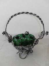 Composition wrought iron with rose and handle centerpiece decorative decor