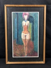 Dessin au pastel signé Michel