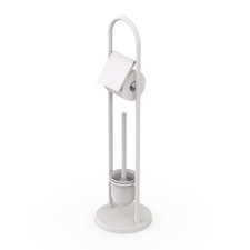 Ensemble WC , INOX, H x P  79 x 22 cm, Porte-Papier Toilette sur Pied, Brosse...