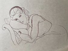 Lithographie de Matisse, numérotée, sur papier Japon, Femme Divan