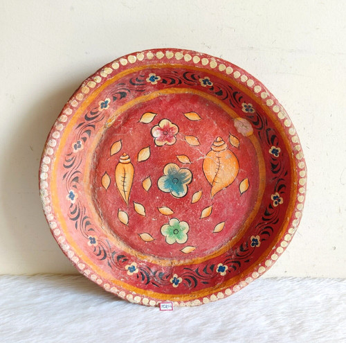 Plat papier mâché peint - plat,