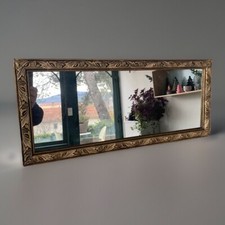 Miroir Mural Art Déco Décor Végétal Stylisé Restauré Vertical Ou Horizontal doré